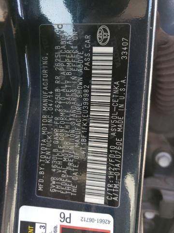 VIN 4T1BF1FKXEU398982 2014 Toyota Camry, L no.12