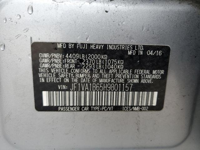 2017 SUBARU WRX JF1VA1B65H9801157