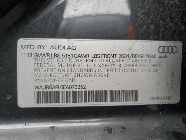 2014 Audi S4 Premium Plus VIN: WAUBGAFL6EA073352 Lot: 44674074