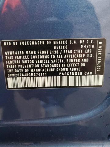 2016 Volkswagen Jetta S VIN: 3VW267AJ8GM374111 Lot: 42333954