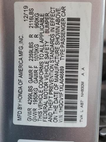 2020 HONDA ACCORD LX 1HGCV1F1XLA046889