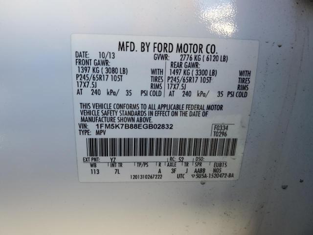 1FM5K7B88EGB02832 2014 Ford Explorer