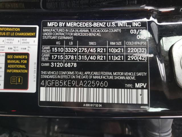 4JGFB5KE9LA225960 2020 MERCEDES-BENZ GLE-CLASS, photo no. 14