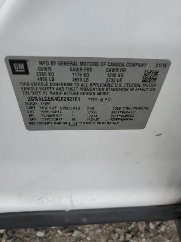 2016 CHEVROLET EQUINOX LT - 2GNALCEK4G6242161