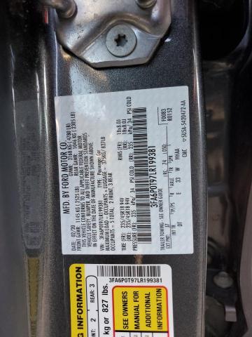 2020 FORD FUSION SE 3FA6P0T97LR199381