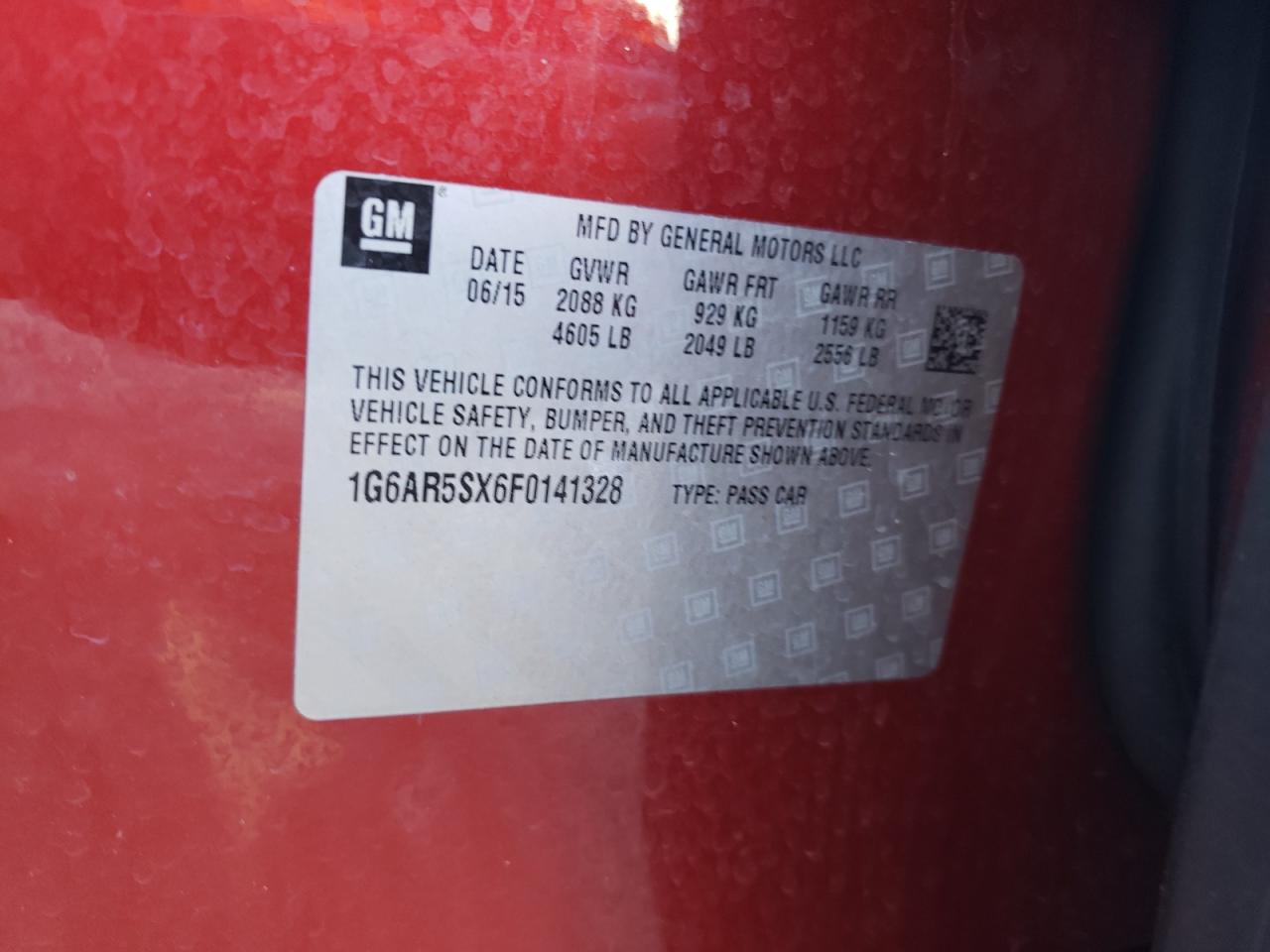 1G6AR5SX6F0141328 2015 Cadillac Cts Luxury Collection