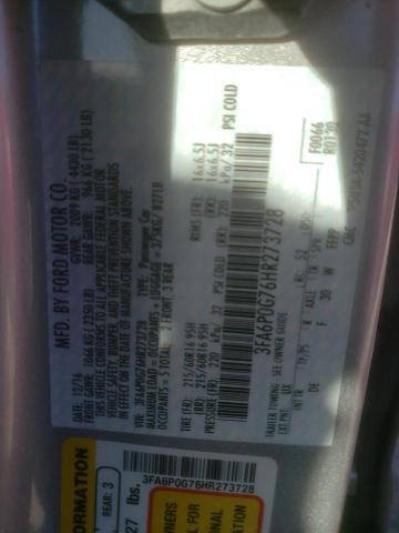 2017 FORD FUSION S - 3FA6P0G76HR273728