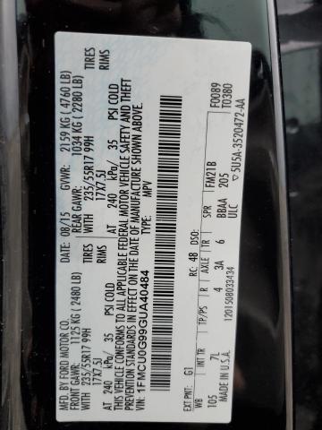 2016 FORD ESCAPE SE - 1FMCU0G99GUA40484