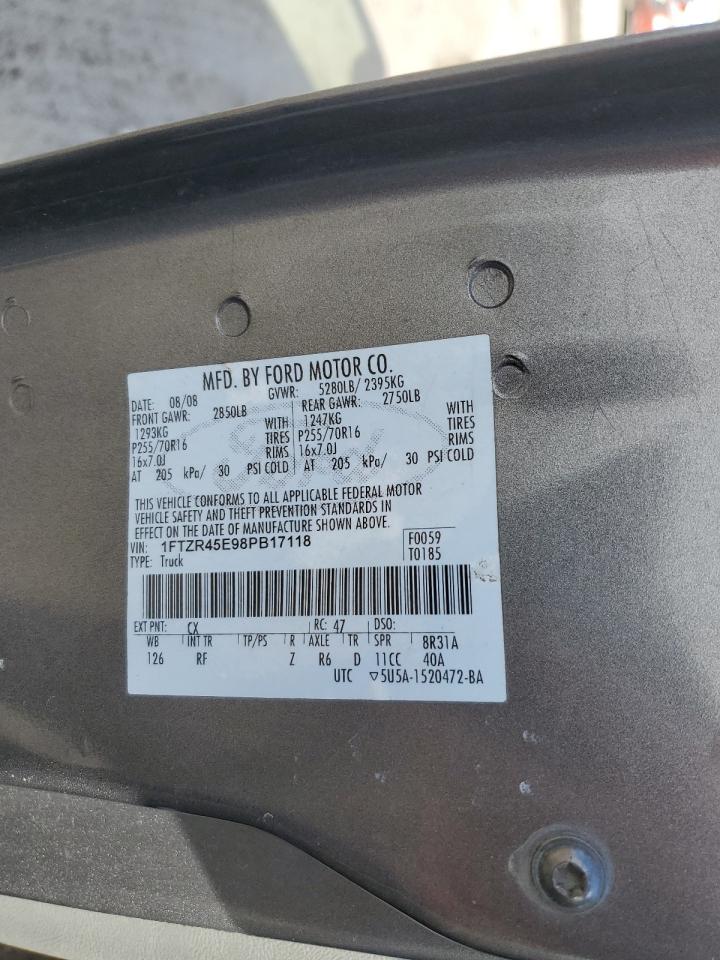 1FTZR45E98PB17118 2008 Ford Ranger Super Cab