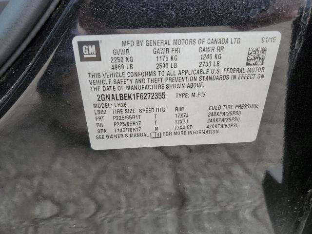 2015 CHEVROLET EQUINOX LT 2GNALBEK1F6272355