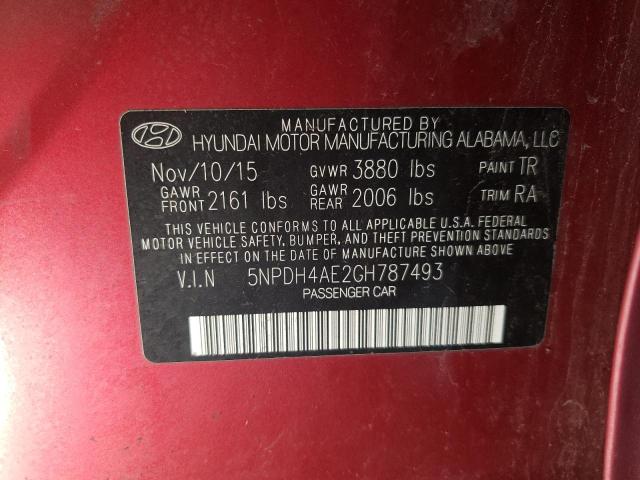 2016 HYUNDAI ELANTRA SE 5NPDH4AE2GH787493