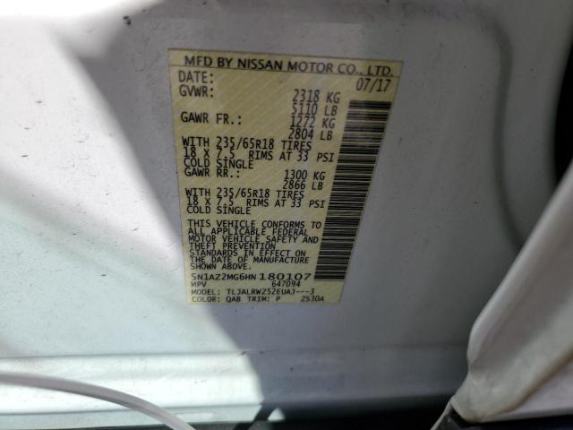 2017 NISSAN MURANO S 5N1AZ2MG6HN180107