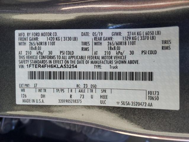 2019 FORD RANGER XL 1FTER4FH6KLA53254