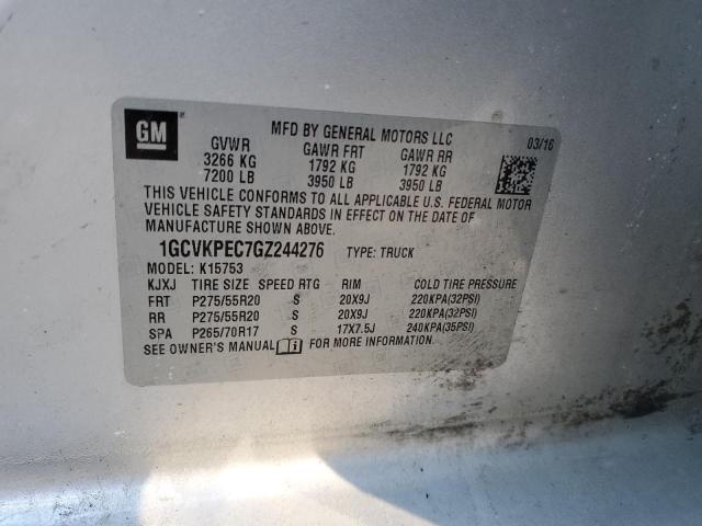 2016 CHEVROLET SILVERADO 1GCVKPEC7GZ244276