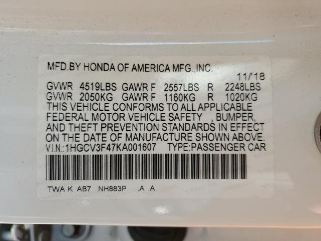 2019 HONDA ACCORD HYB - 1HGCV3F47KA001607
