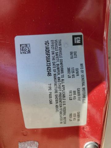 2010 Chevrolet Cobalt 1Lt VIN: 1G1AD5F58A7242948 Lot: 42908074