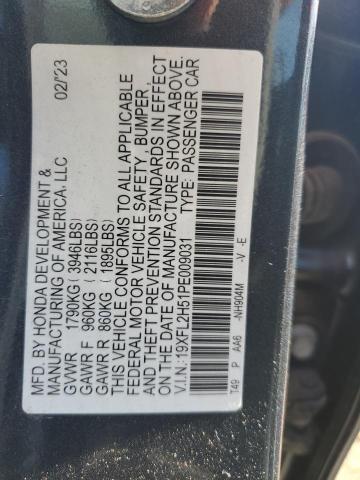 2023 HONDA CIVIC LX 19XFL2H51PE009031