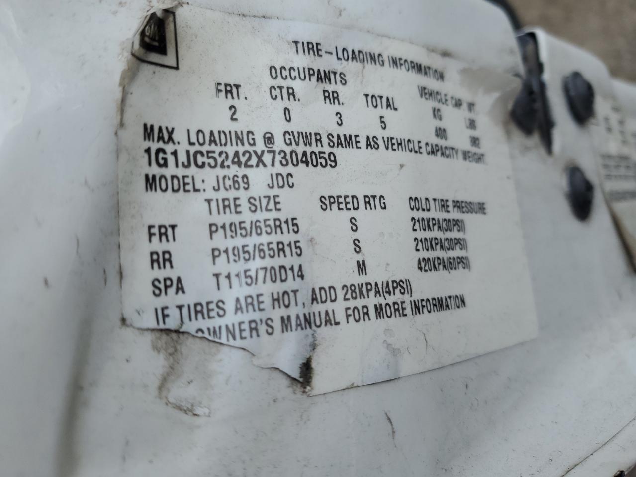 1G1JC5242X7304059 1999 Chevrolet Cavalier