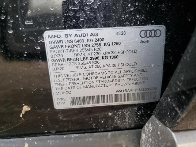 2021 AUDI Q5 PREMIUM WA1BAAFY1M2005236