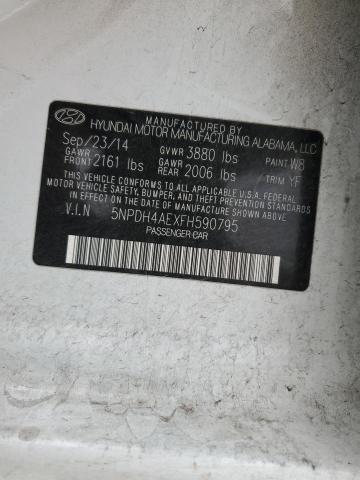 2015 HYUNDAI ELANTRA SE 5NPDH4AEXFH590795