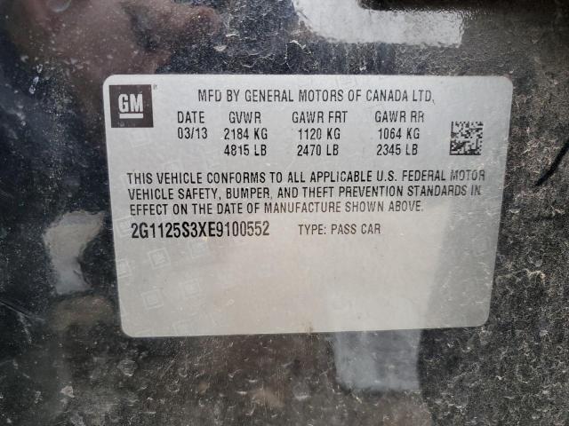 2014 Chevrolet Impala Lt VIN: 2G1125S3XE9100552 Lot: 44780244
