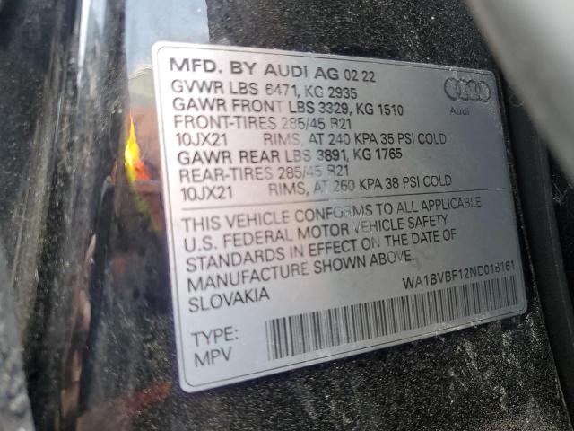 2022 AUDI Q8 PREMIUM - WA1BVBF12ND018161