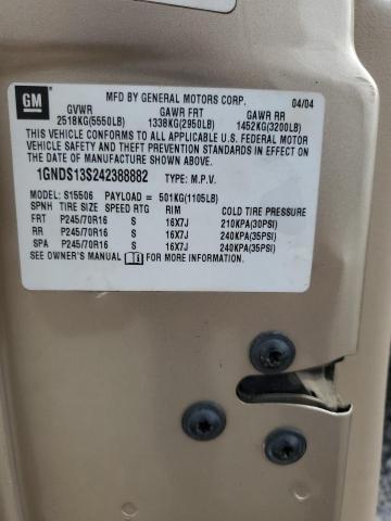 2004 Chevrolet Trailblazer Ls VIN: 1GNDS13S242388882 Lot: 42449404