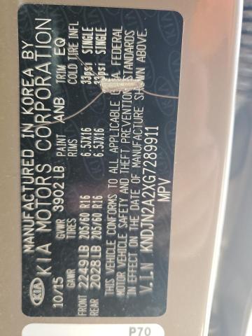 2016 KIA SOUL KNDJN2A2XG7289911