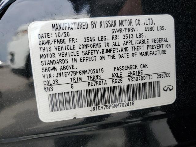 2021 INFINITI Q50 LUXE JN1EV7BP6MM702416