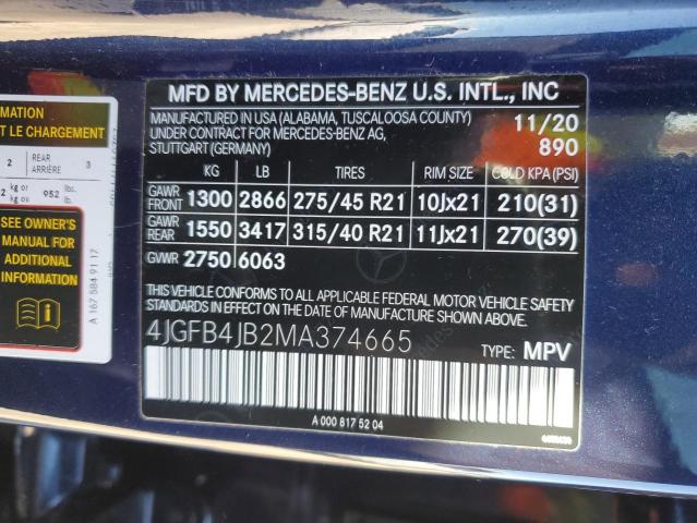 4JGFB4JB2MA374665 2021 MERCEDES-BENZ GLE-CLASS, photo no. 14