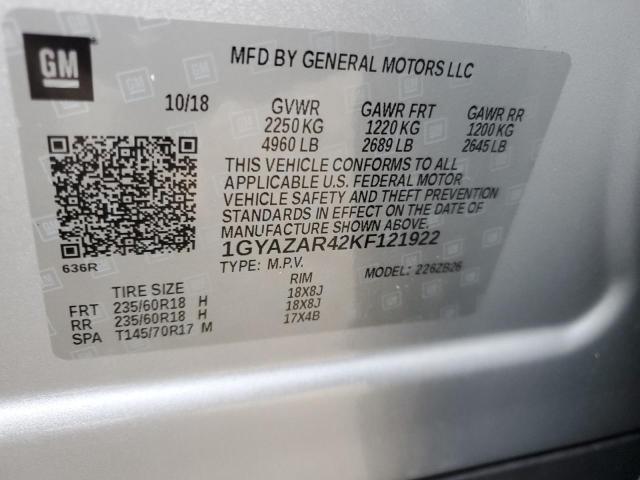 2019 CADILLAC XT4 LUXURY 1GYAZAR42KF121922