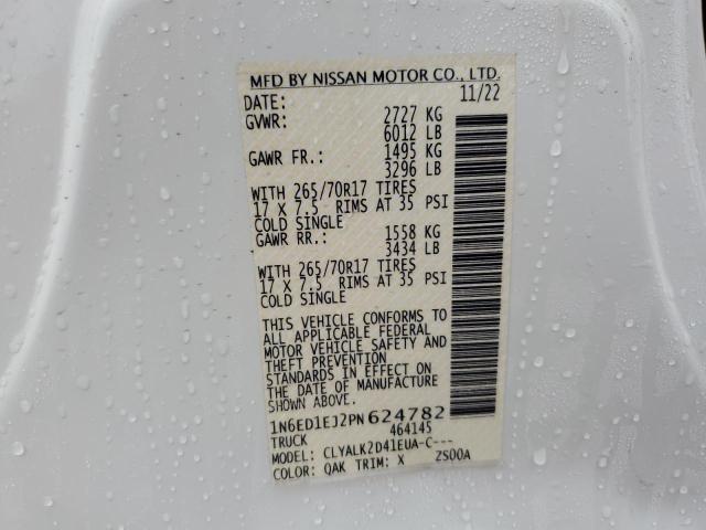 2023 NISSAN FRONTIER S 1N6ED1EJ2PN624782