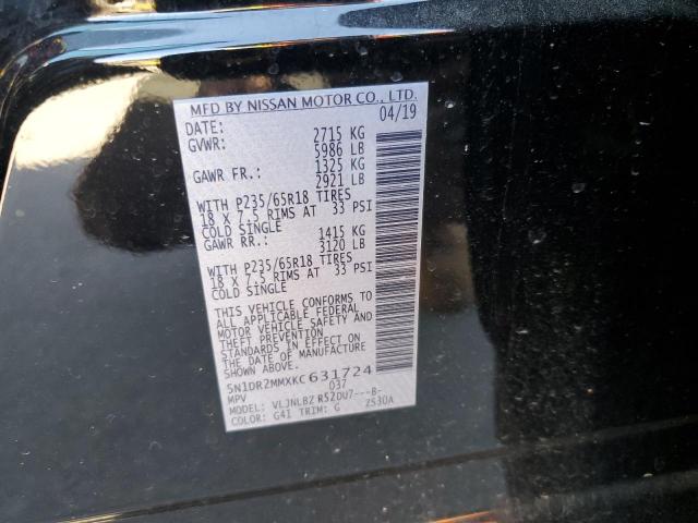 2019 NISSAN PATHFINDER 5N1DR2MMXKC631724