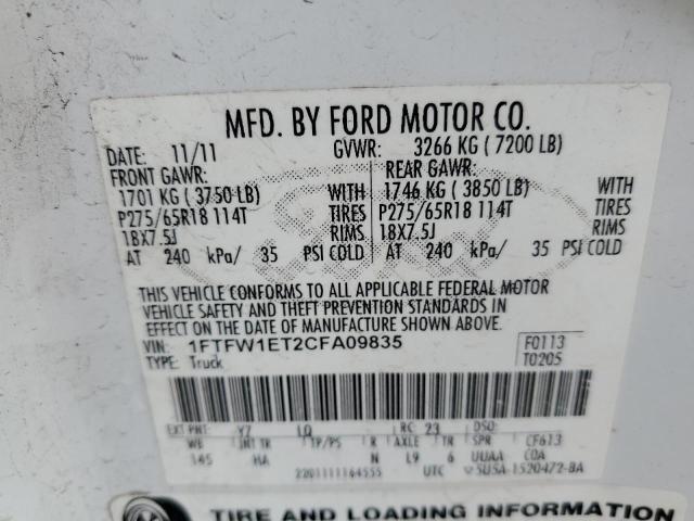 VIN 1HGCT1B70EA013600 2012 FORD F-150 no.12