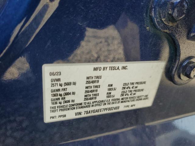 2023 TESLA MODEL Y 7SAYGAEE7PF802469