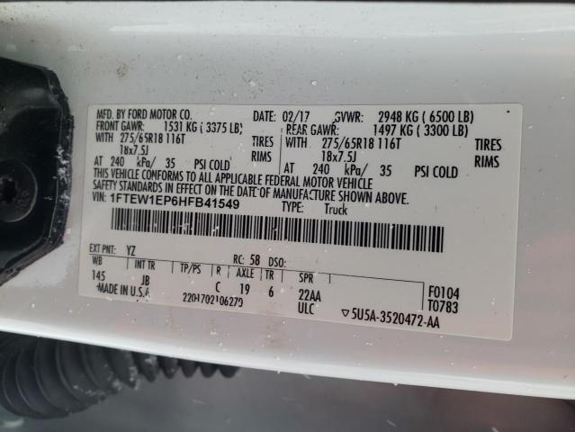 2017 FORD F150 SUPER 1FTEW1EP6HFB41549