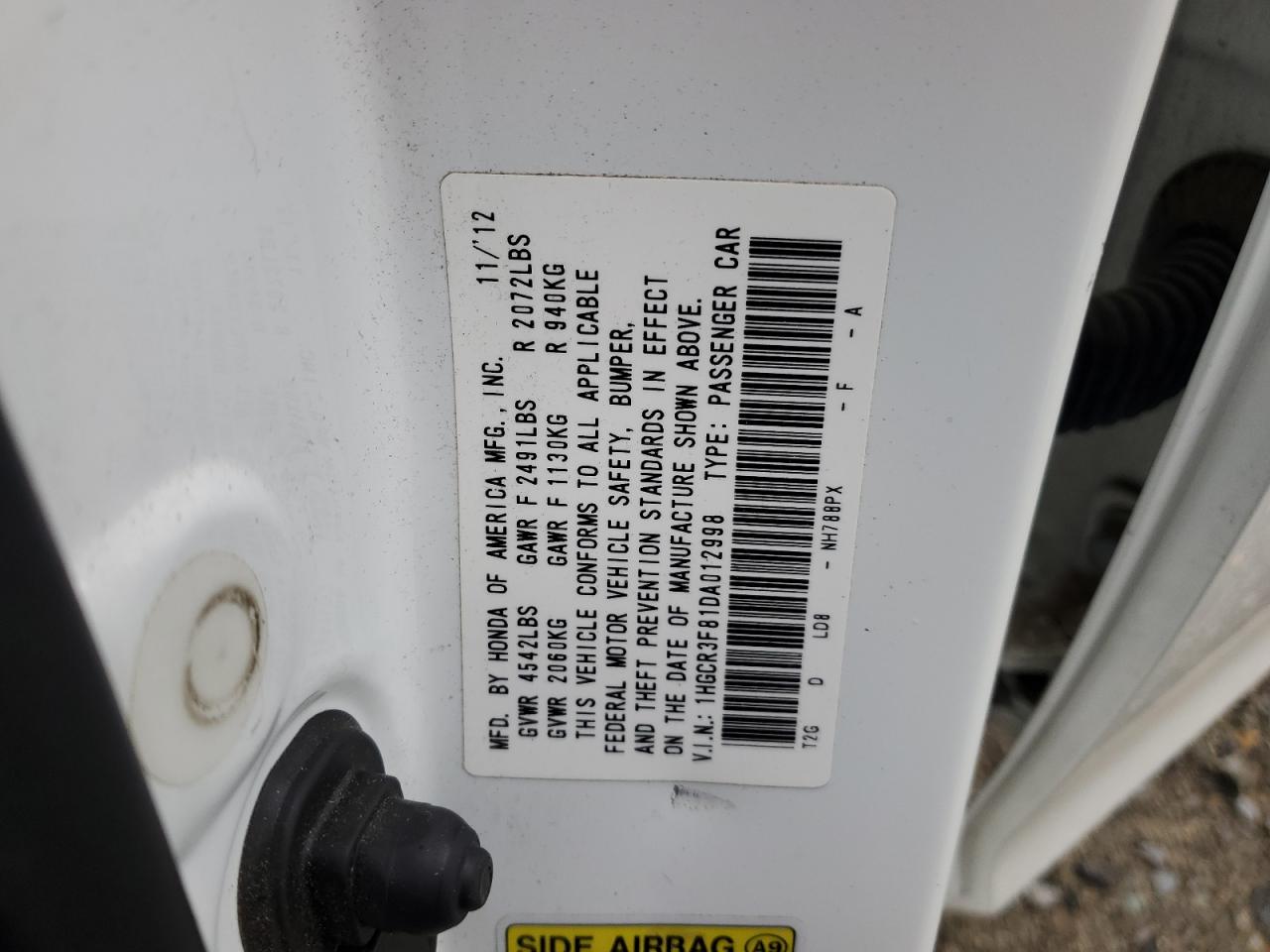 1HGCR3F81DA012998 2013 Honda Accord Exl