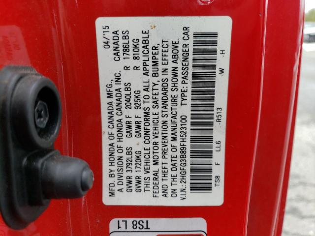 2015 HONDA CIVIC EX 2HGFG3B89FH523100