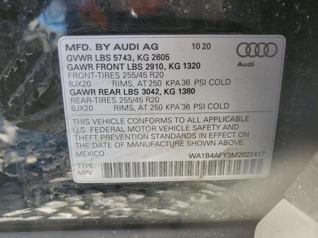 WA1B4AFY3M2022417 2021 AUDI SQ5 - Image 13