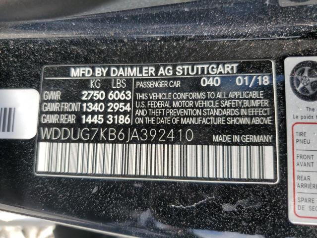 2018 MERCEDES-BENZ S 65 AMG WDDUG7KB6JA392410