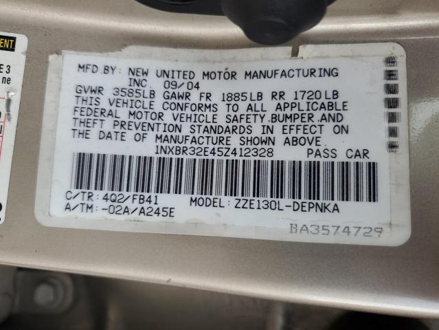 2005 Toyota Corolla Ce VIN: 1NXBR32E45Z412328 Lot: 44910424