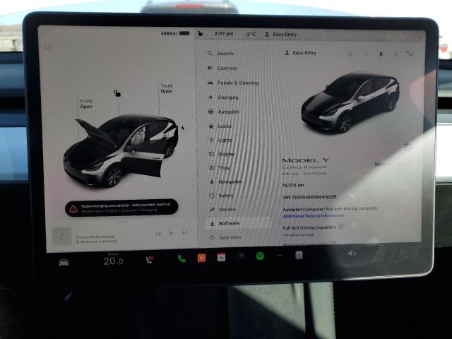 2022 TESLA MODEL Y 7SAYGDEE5NF419225