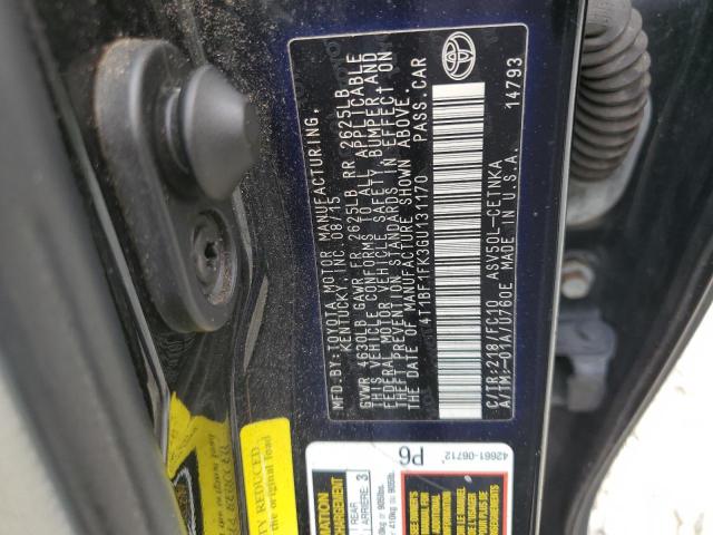 VIN JTNK4RBE9K3037149 2016 TOYOTA CAMRY no.12