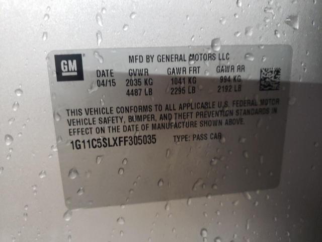 1G11C5SLXFF305035 2015 Chevrolet Malibu 1Lt