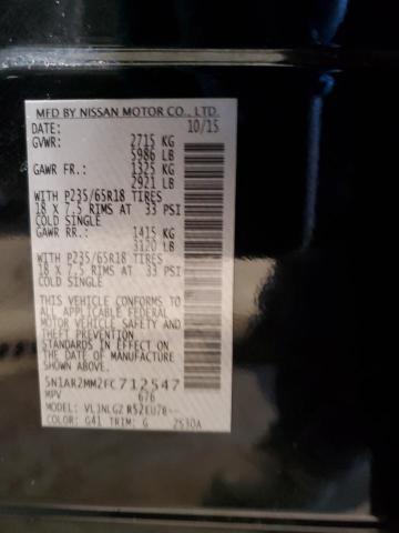 2015 NISSAN PATHFINDER 5N1AR2MM2FC712547