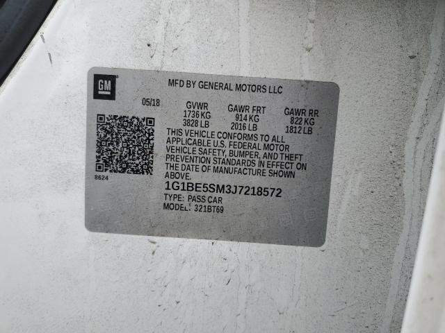 2018 Chevrolet Cruze Lt VIN: 1G1BE5SM3J7218572 Lot: 41298524