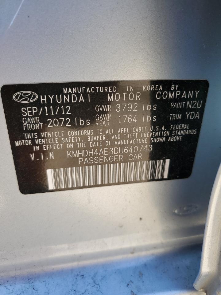 KMHDH4AE3DU640743 2013 Hyundai Elantra Gls