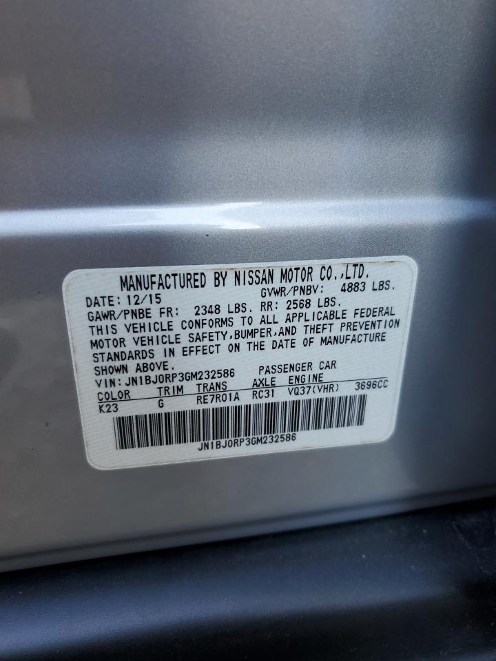 JN1BJ0RP3GM232586 2016 Infiniti Qx50