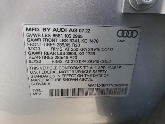 VIN WA1LXBF77ND020958 2022 Audi Q7, Premium Plus no.13