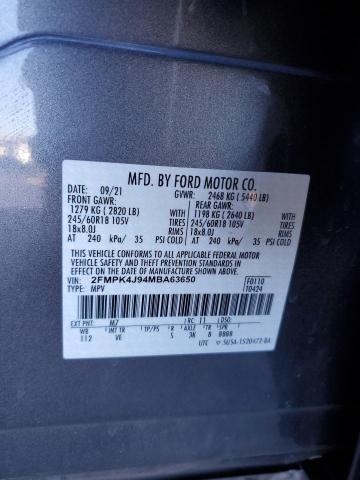 2FMPK4J94MBA63650 2021 FORD EDGE, photo no. 12